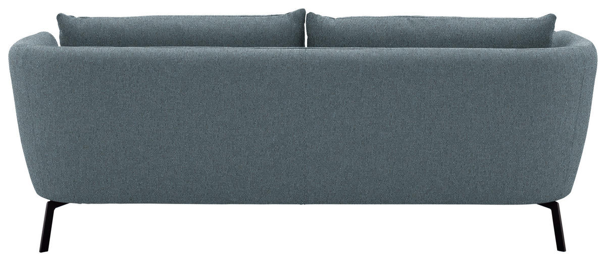 3-SITZER-SOFA  in Flachgewebe Blau  - Blau/Schwarz, Design, Textil/Metall (210/71/91cm) - Schöner Wohnen