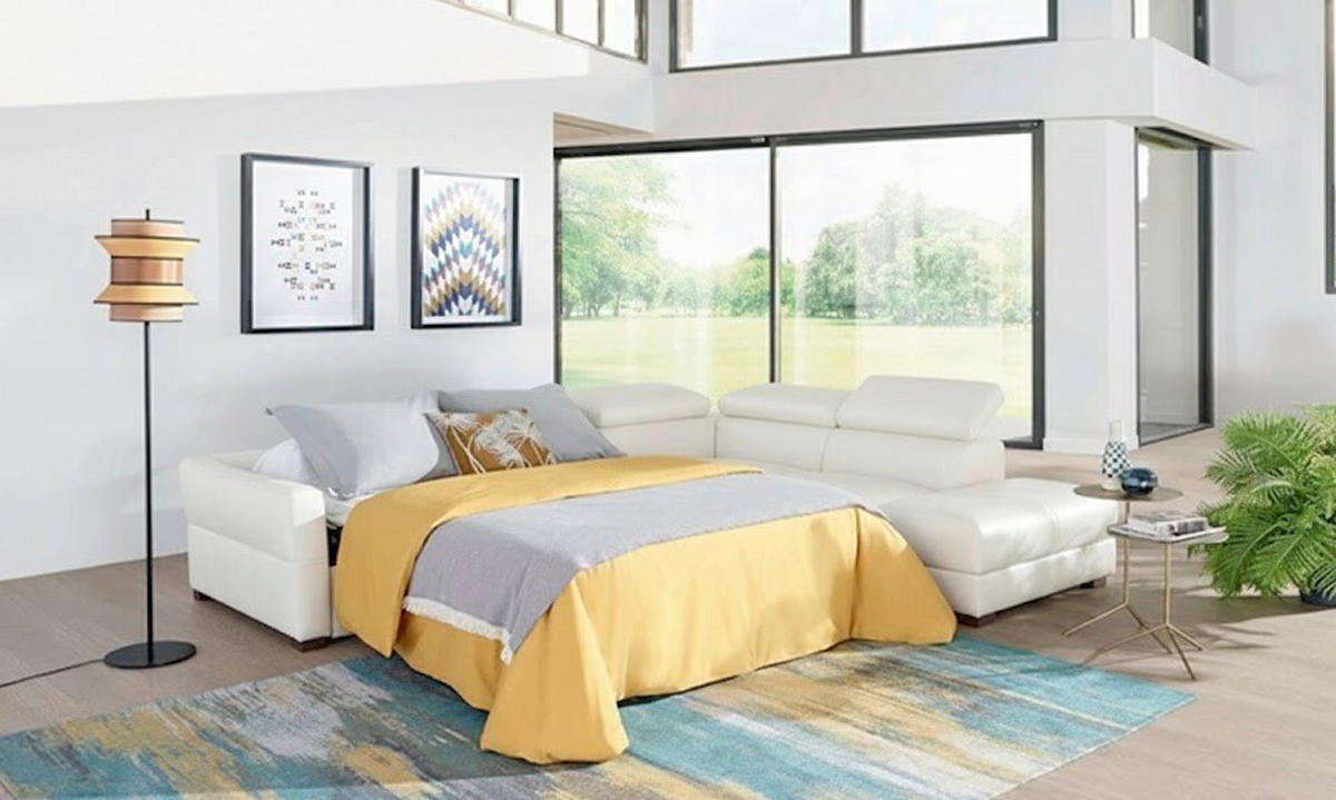 SJEDEĆA GARNITURA drvo, metal, koža, drvni materijal  bijela   - bijela/boje bukve, Moderno, drvni materijal/koža (300/265cm) - Novel