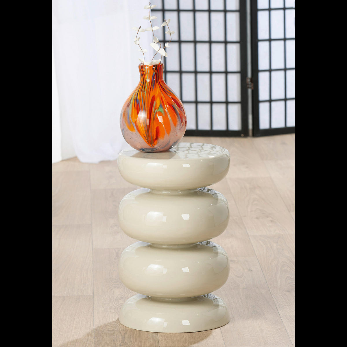 BEISTELLTISCH LILLE Creme rund  - Creme, Basics, Metall (29,5/48cm)