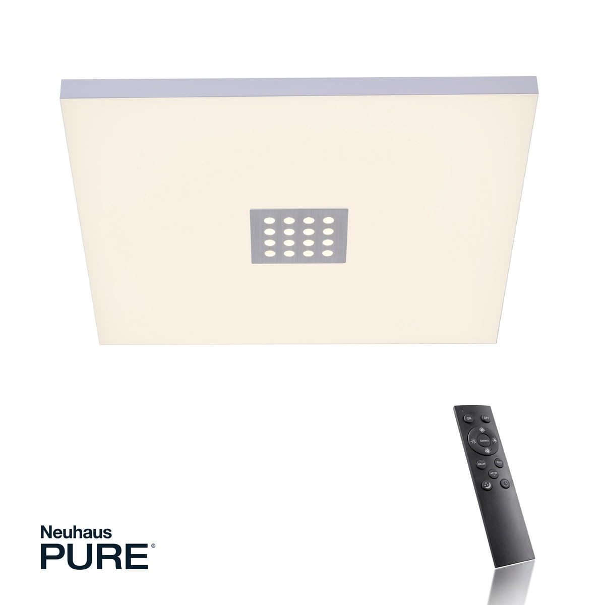 LED-DECKENLEUCHTE PURE-NEO 45/45/6,9 cm   - Alufarben, Design, Kunststoff/Metall (45/45/6,9cm)