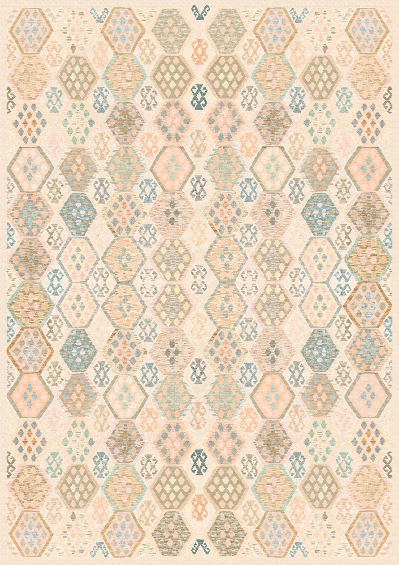 VINTAGE-TEPPICH Ondea Parviza 240/340 cm  in Sandfarben, Hellrosa, Blaugrau  - Sandfarben/Hellrosa, LIFESTYLE, Kunststoff/Textil (240/340cm) - Lindorug