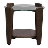 SOFFBORD i trä, glas  - mörkbrun, Klassisk, trä/glas (52/45cm) - Rowico