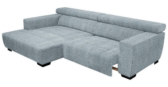 ECKSOFA in Webstoff Türkis  182/279 cm  - Türkis/Schwarz, KONVENTIONELL, Textil/Metall (182/279cm) - Hom`in