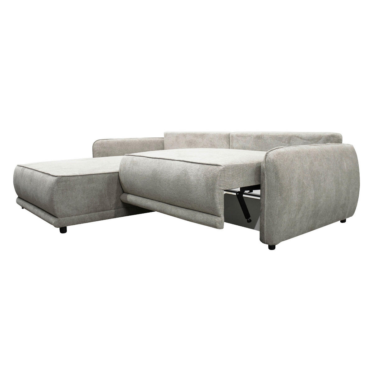 ECKSOFA  FRESH Graubraun Struktur  - Graubraun/Beige, Design, Kunststoff/Textil (195/264cm) - MID.YOU