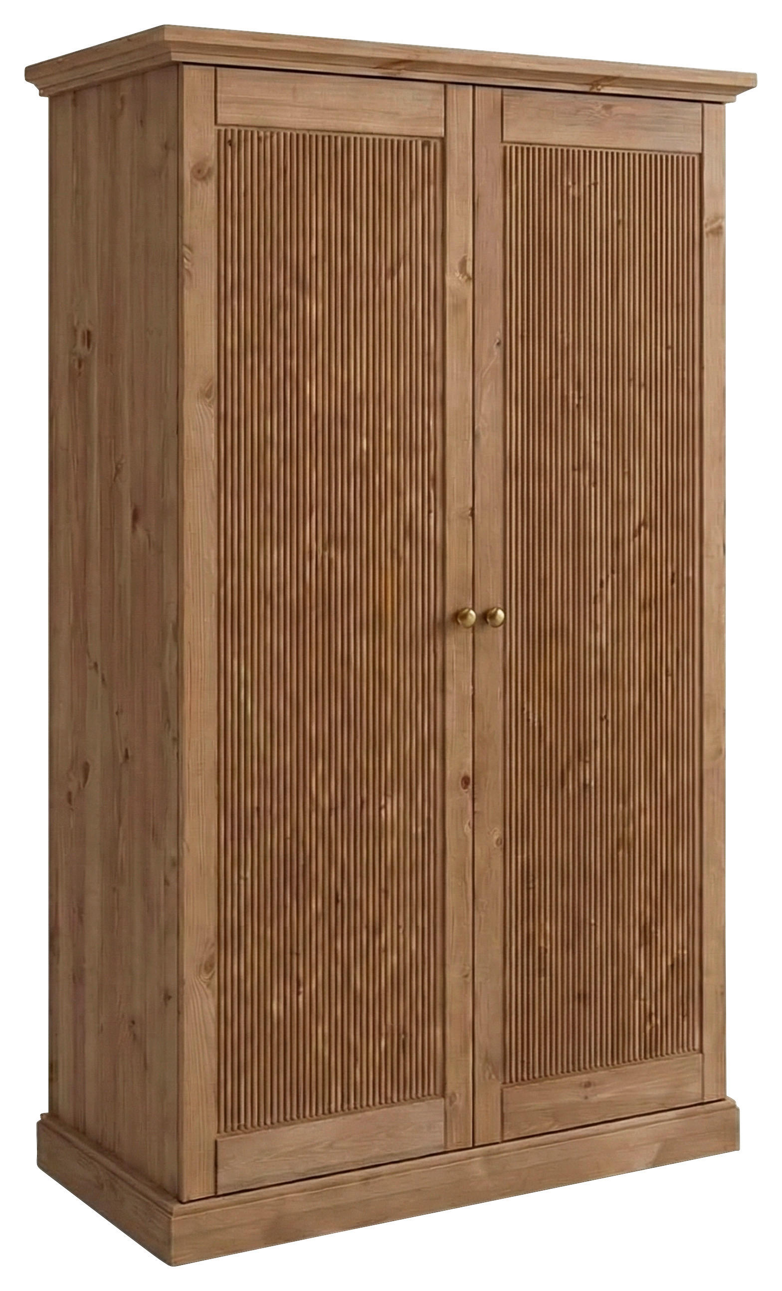 KLEIDERSCHRANK 129/213/63 cm,  in Eichefarben, 2 Tür(en)-türig  - Eichefarben/Silberfarben, KONVENTIONELL, Holz/Metall (129/213/63cm) - Linea Natura