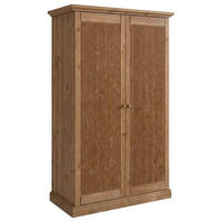 KLEIDERSCHRANK 129/213/63 cm,  in Eichefarben, 2 Tür(en)-türig  - Eichefarben/Silberfarben, KONVENTIONELL, Holz/Metall (129/213/63cm) - Linea Natura