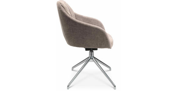 ARMLEHNSTUHL in Aluminium Velours - Ecru/Alufarben, Design, Textil/Metall (58/81,5-84,5/60cm) - Johann Jakob