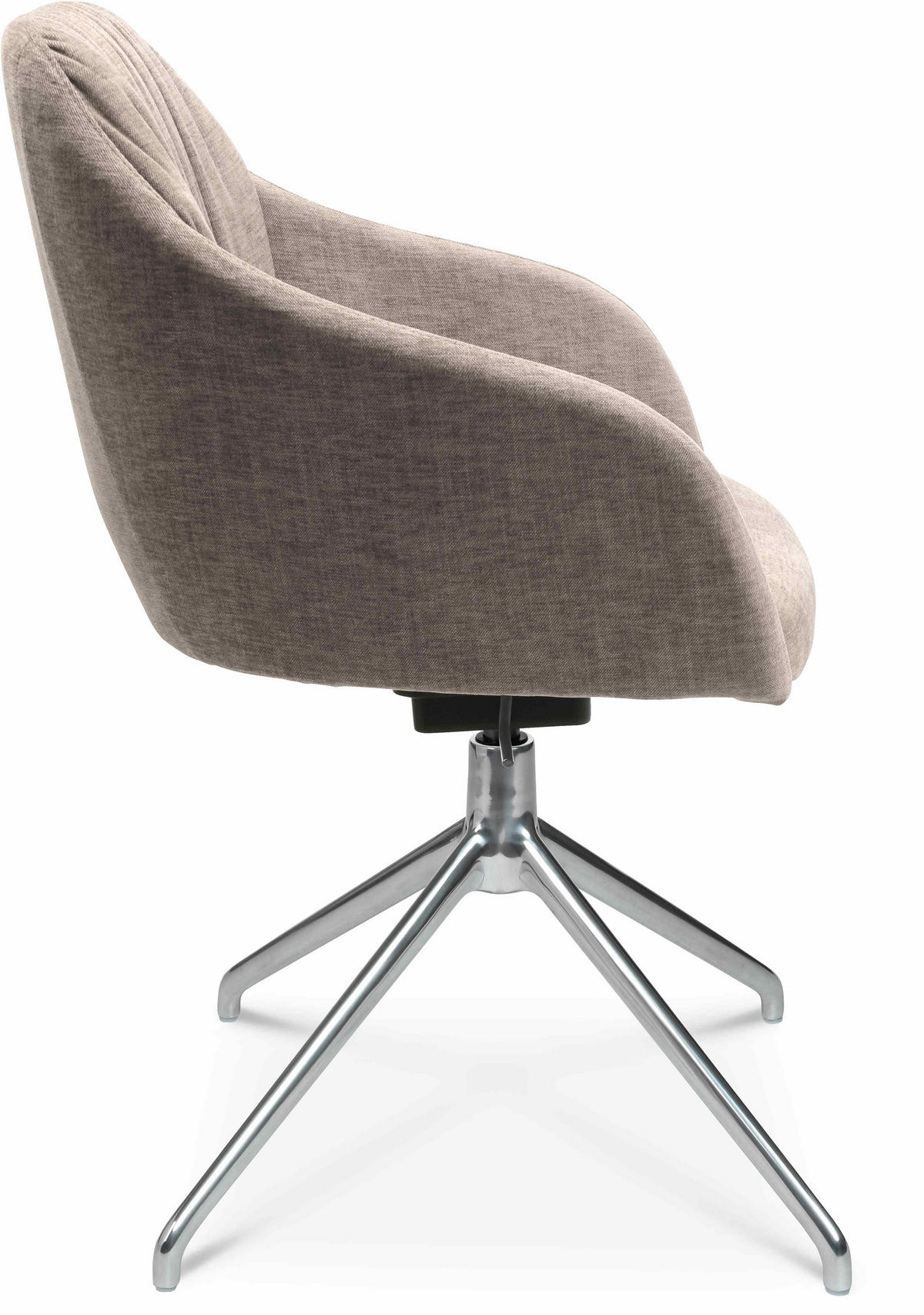 ARMLEHNSTUHL  in Aluminium Velours  - Ecru/Alufarben, Design, Textil/Metall (58/81,5-84,5/60cm) - Johann Jakob