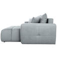ECKSOFA  in Velours Grau  - Schwarz/Grau, KONVENTIONELL, Kunststoff/Textil (298/168cm) - Carryhome
