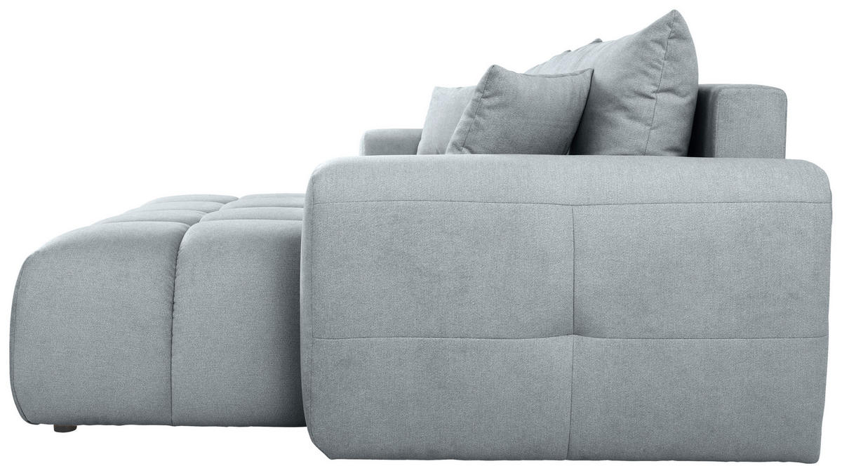 ECKSOFA Grau Velours  - Schwarz/Grau, KONVENTIONELL, Kunststoff/Textil (298/168cm) - Carryhome
