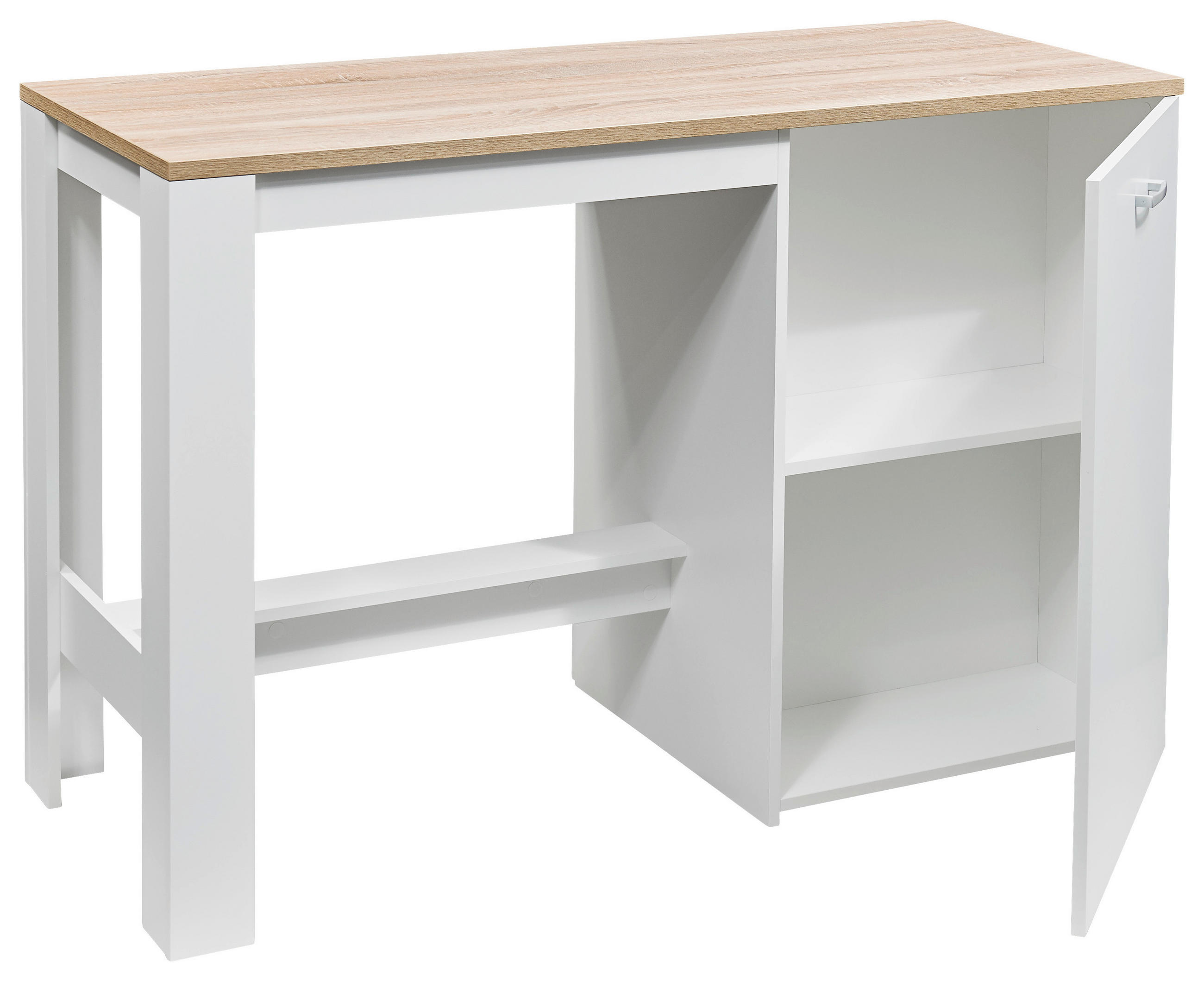 INSULĂ DE BUCĂTĂRIE 138/91/56 cm  - stejar Sonoma/argintiu, Trend, plastic/material pe bază de lemn (138/91/56cm) - MID.YOU