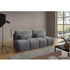 SCHLAFSOFA MARON  mit Samt Grau  - Schwarz/Grau, Design, Kunststoff/Textil (219/94/110cm) - Livetastic