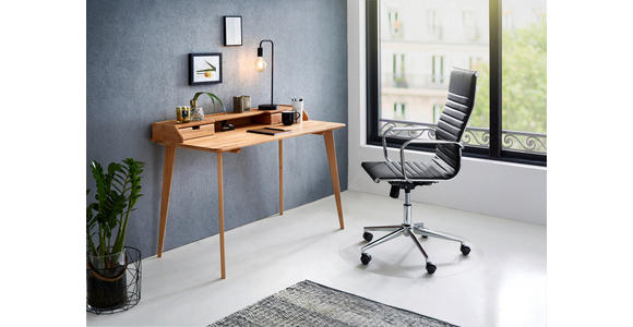 SCHREIBTISCH 120/65/84,50 cm, Kernbuche, Kabeldurchlass, Stauraum  - Buchefarben/Kernbuche, Design, Holz (120/65/84,50cm) - Linea Natura