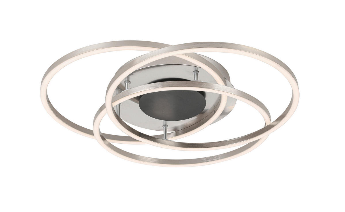 LED MENNYEZETI LÁMPA - fekete/nikkelszínű, Design, műanyag/fém (50/8,5cm) - Novel