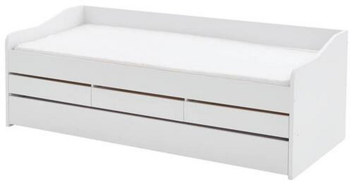 AUSZIEHBETT 90/200 cm  in Weiß  - Weiß, MODERN, Holzwerkstoff (90/200cm) - MID.YOU