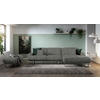 ECKSOFA in Webstoff Grau  304/184 cm  - Grau, Design, Textil/Metall (304/184cm) - Dieter Knoll