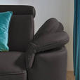 ECKSOFA in Echtleder Dunkelbraun  - Dunkelbraun/Schwarz, Design, Leder/Metall (239/289cm) - Cantus