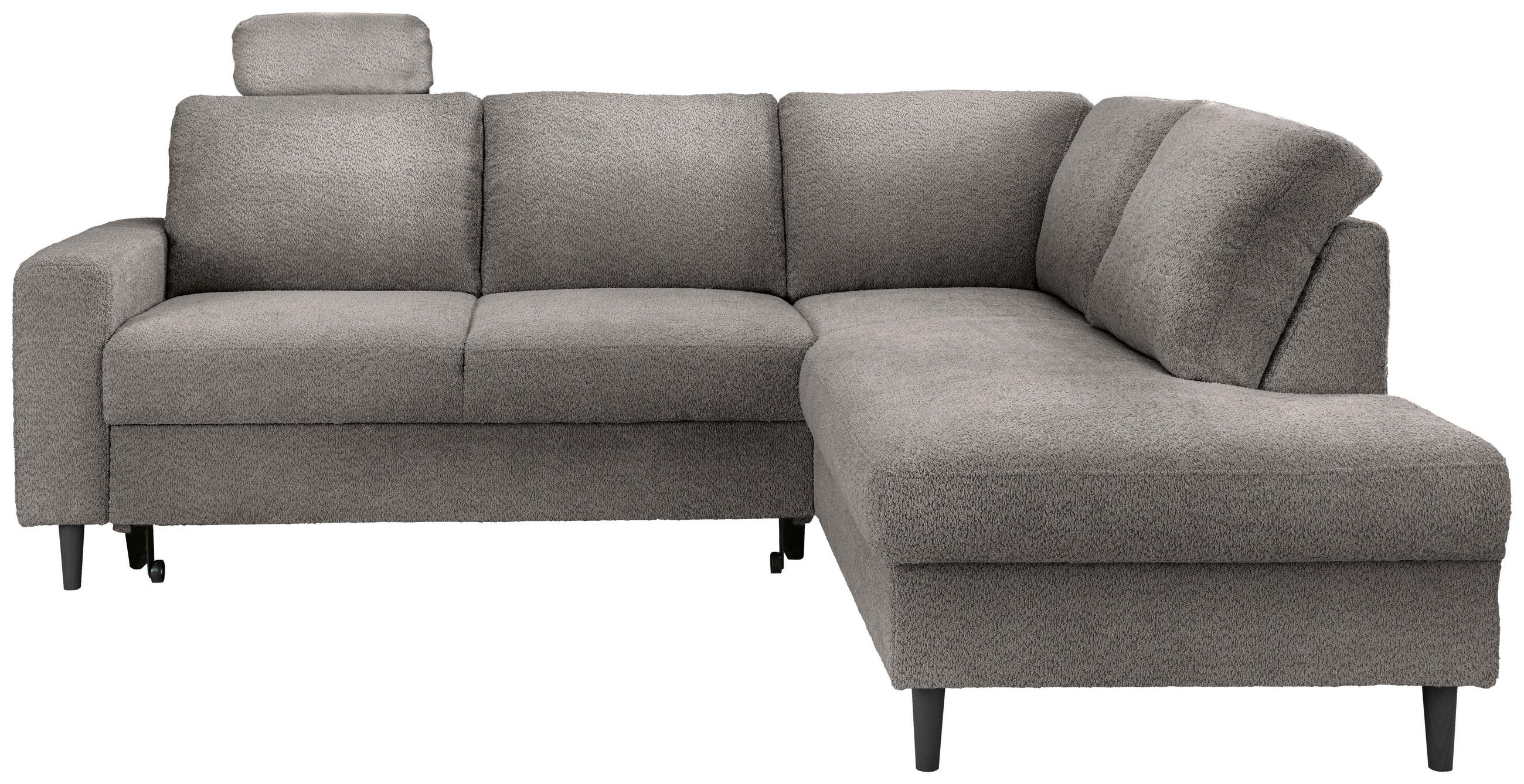ECKSCHLAFSOFA in Anthrazit Textil   - Anthrazit/Schwarz, Modern, Holz/Textil (242/200cm) - Livetastic