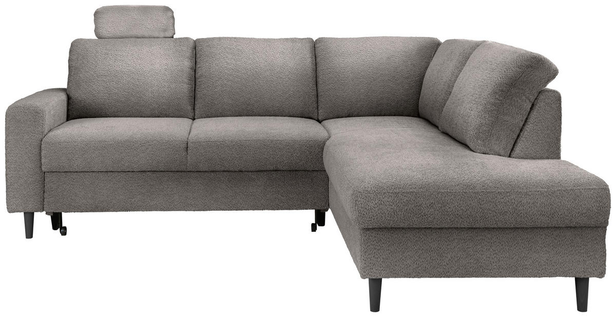 ECKSCHLAFSOFA in Anthrazit Textil   - Anthrazit/Schwarz, Modern, Holz/Textil (242/200cm) - Livetastic