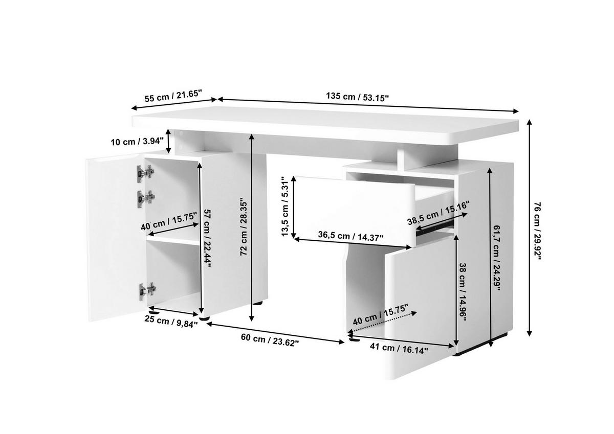 SCHREIBTISCH 135/55/76 cm Walnussfarben Kabeldurchlass, Stauraum, in verschiedenen Holz-Dekoren erhältlich  - Walnussfarben, MODERN, Holzwerkstoff (135/55/76cm) - MID.YOU