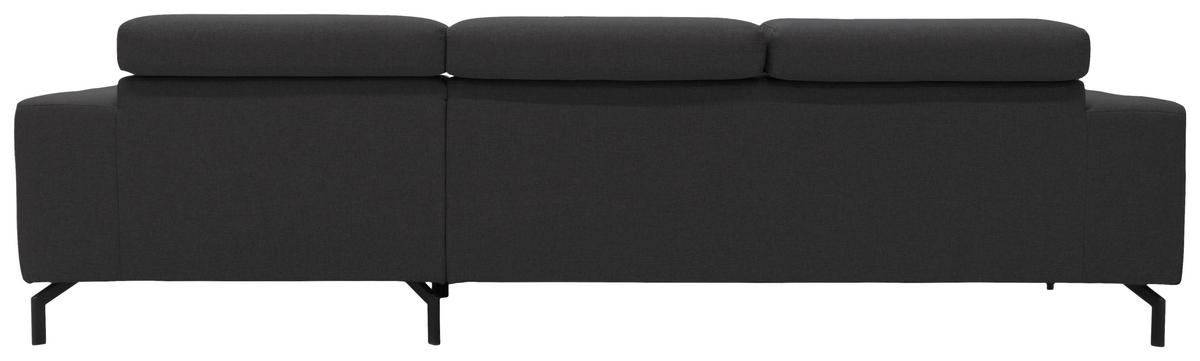 ECKSOFA in Webstoff Braun, Schwarz  292/175 cm  - Schwarz/Braun, Design, Textil/Metall (292/175cm) - MID.YOU