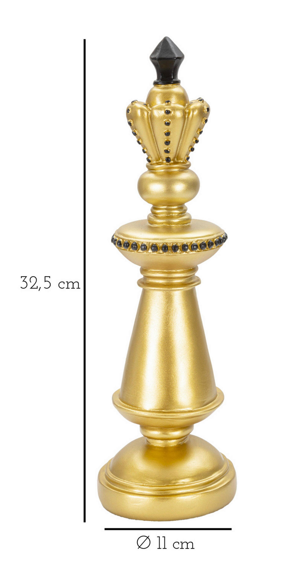 SKULPTUR - Goldfarben/Schwarz, Basics, Kunststoff (11/32.5/11cm)