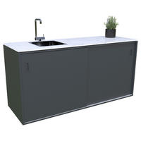 OUTDOORKÜCHE - Anthrazit, Basics, Stein/Metall (180/92/63cm)