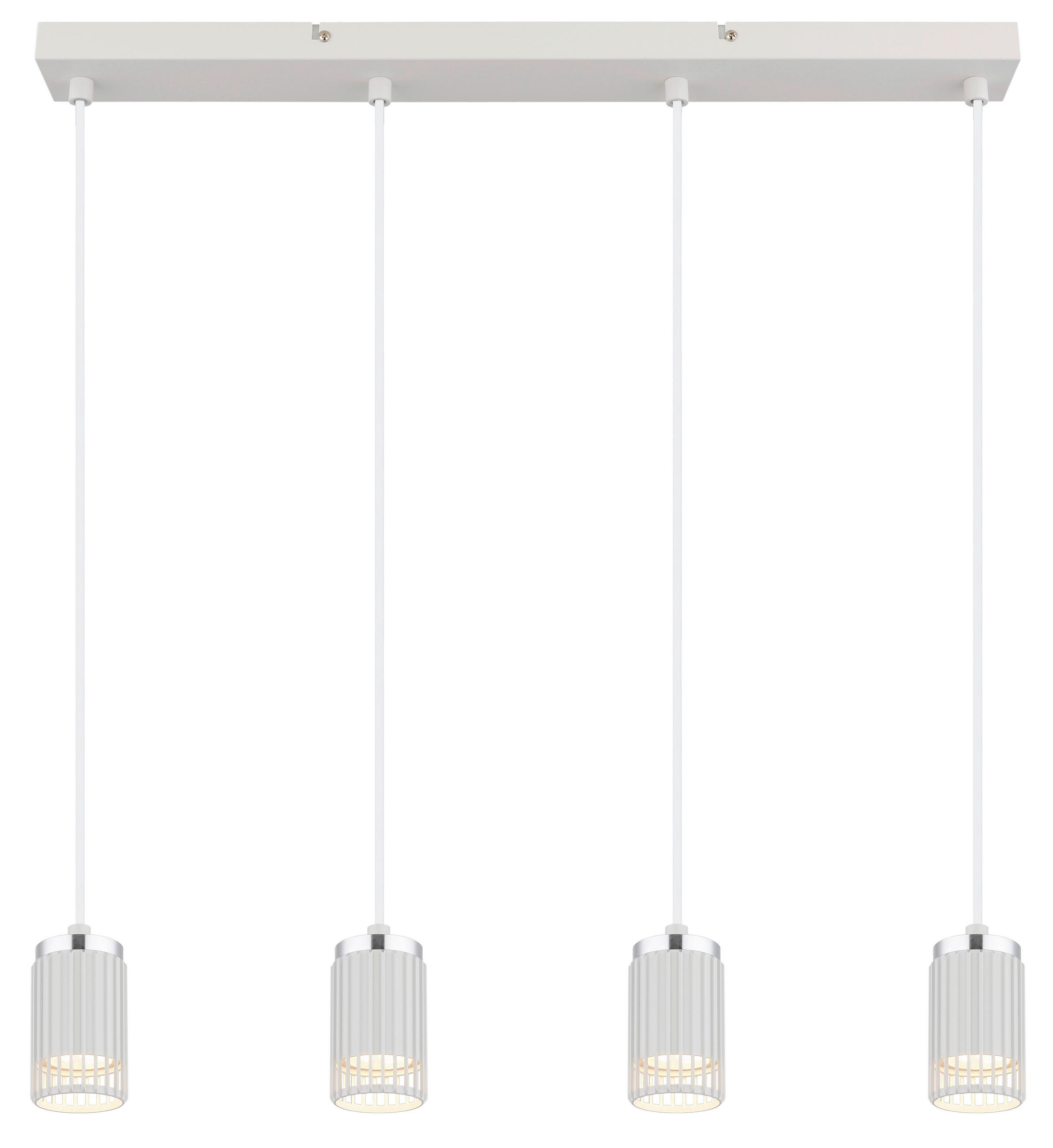 HÄNGELEUCHTE 60/6/115,5 cm  - Chromfarben/Weiß, Design, Kunststoff/Metall (60/6/115,5cm) - Globo