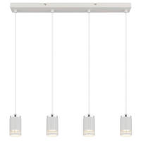 HÄNGELEUCHTE 60/6/115,5 cm  - Chromfarben/Weiß, Design, Kunststoff/Metall (60/6/115,5cm) - Globo