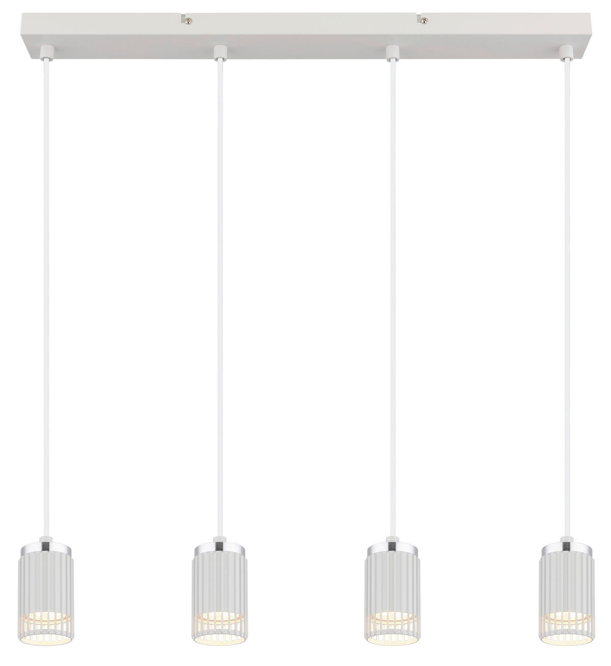 HÄNGELEUCHTE 60/6/115,5 cm  - Chromfarben/Weiß, Design, Kunststoff/Metall (60/6/115,5cm) - Globo