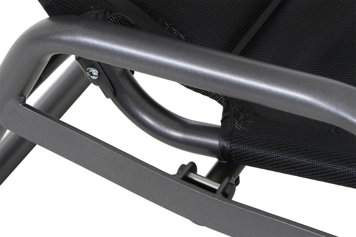 KIPPLIEGE  - Schwarz, KONVENTIONELL, Kunststoff/Metall (150/71/112cm) - Siena Garden