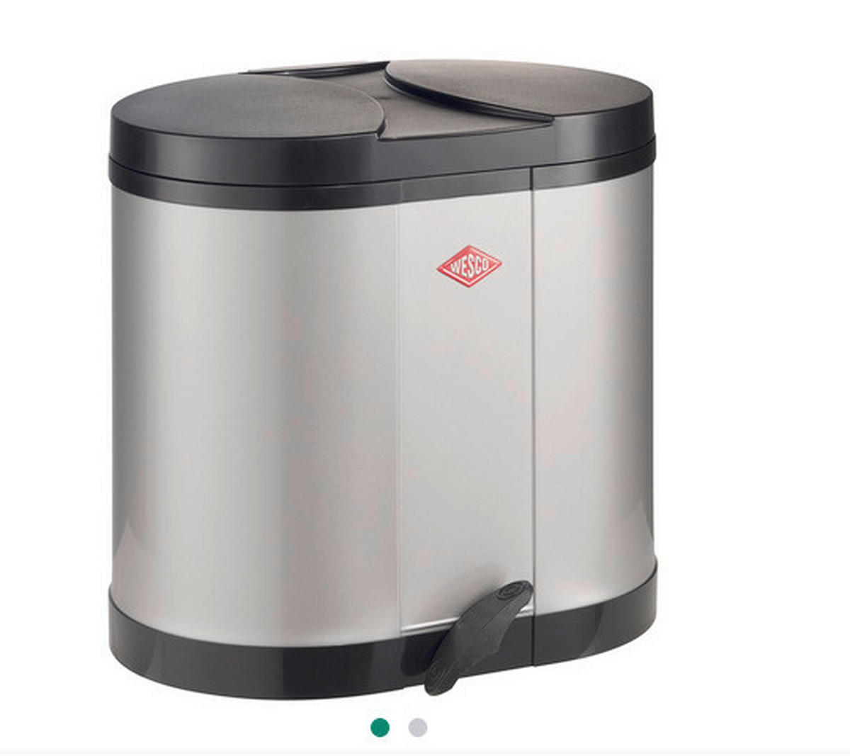 ABFALLSAMMLER ÖKOSAMMLER 170 2X15 L  - Silberfarben, KONVENTIONELL, Kunststoff/Metall (45/43/36cm) - Wesco