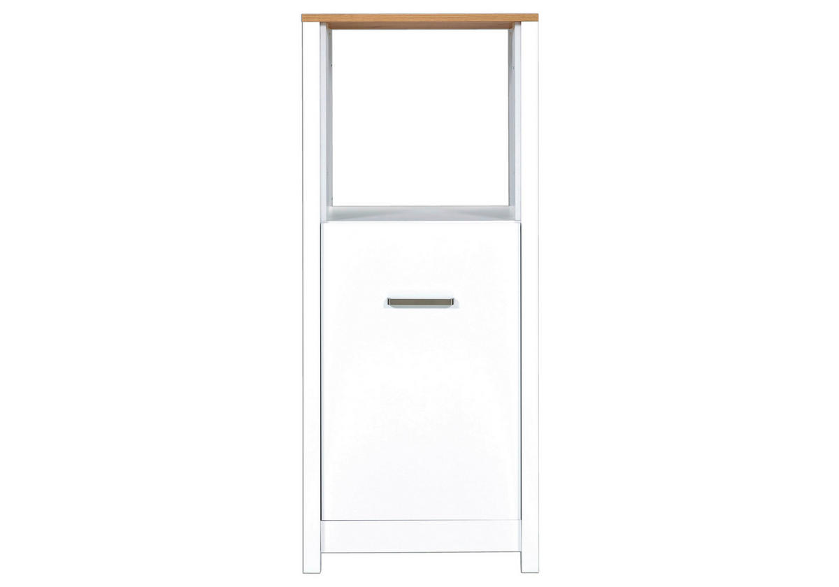 KÜCHENLEERBLOCK   in Weiß, Eiche Artisan  - Silberfarben/Weiß, MODERN, Glas/Holzwerkstoff (430/167/60cm) - home24