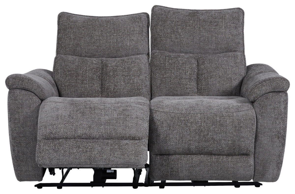 2-SITS SOFFA i trä, metall, textil grå  - grå, Modern, metall/trä (160/96,5/102cm)