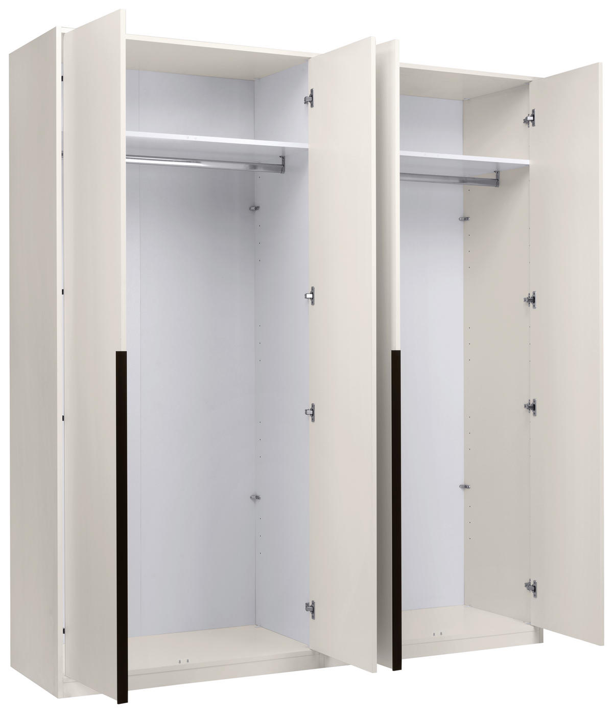 DREHTÜRENSCHRANK Kaschmir  - Kaschmir/Schwarz, Modern, Holzwerkstoff/Metall (185/211/53cm) - MID.YOU