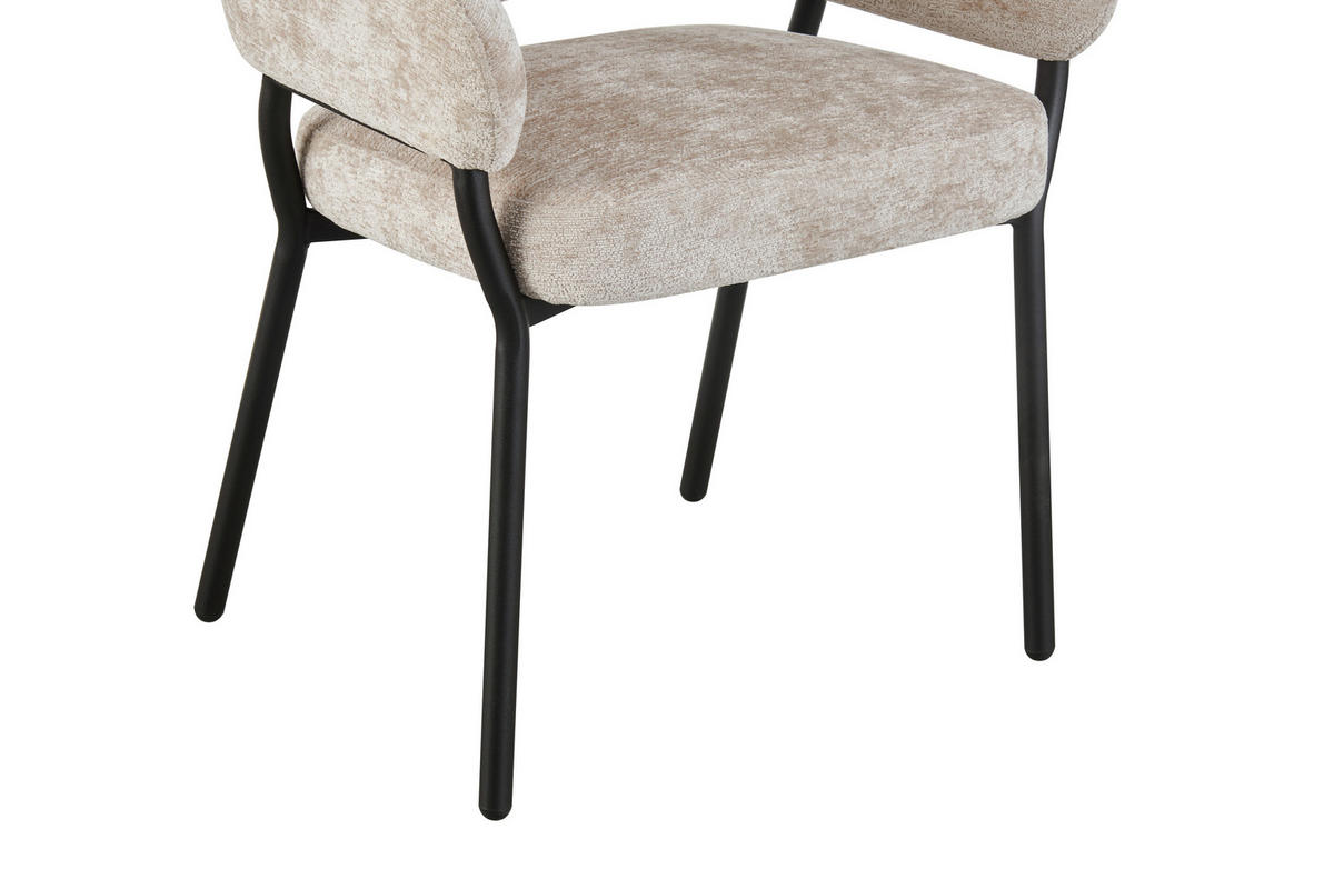 ARMLEHNSTUHL  in Eisen Mikrofaser  - Beige/Schwarz, KONVENTIONELL, Holz/Textil (60/80/62cm) - MID.YOU