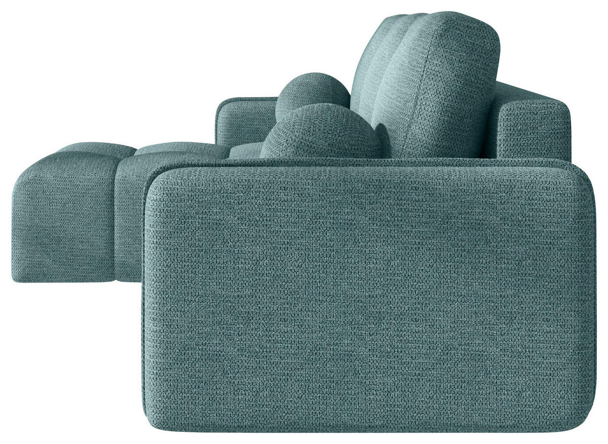 ECKSOFA  in Flachgewebe Mintgrün  - Schwarz/Mintgrün, MODERN, Kunststoff/Textil (142/240cm) - Carryhome