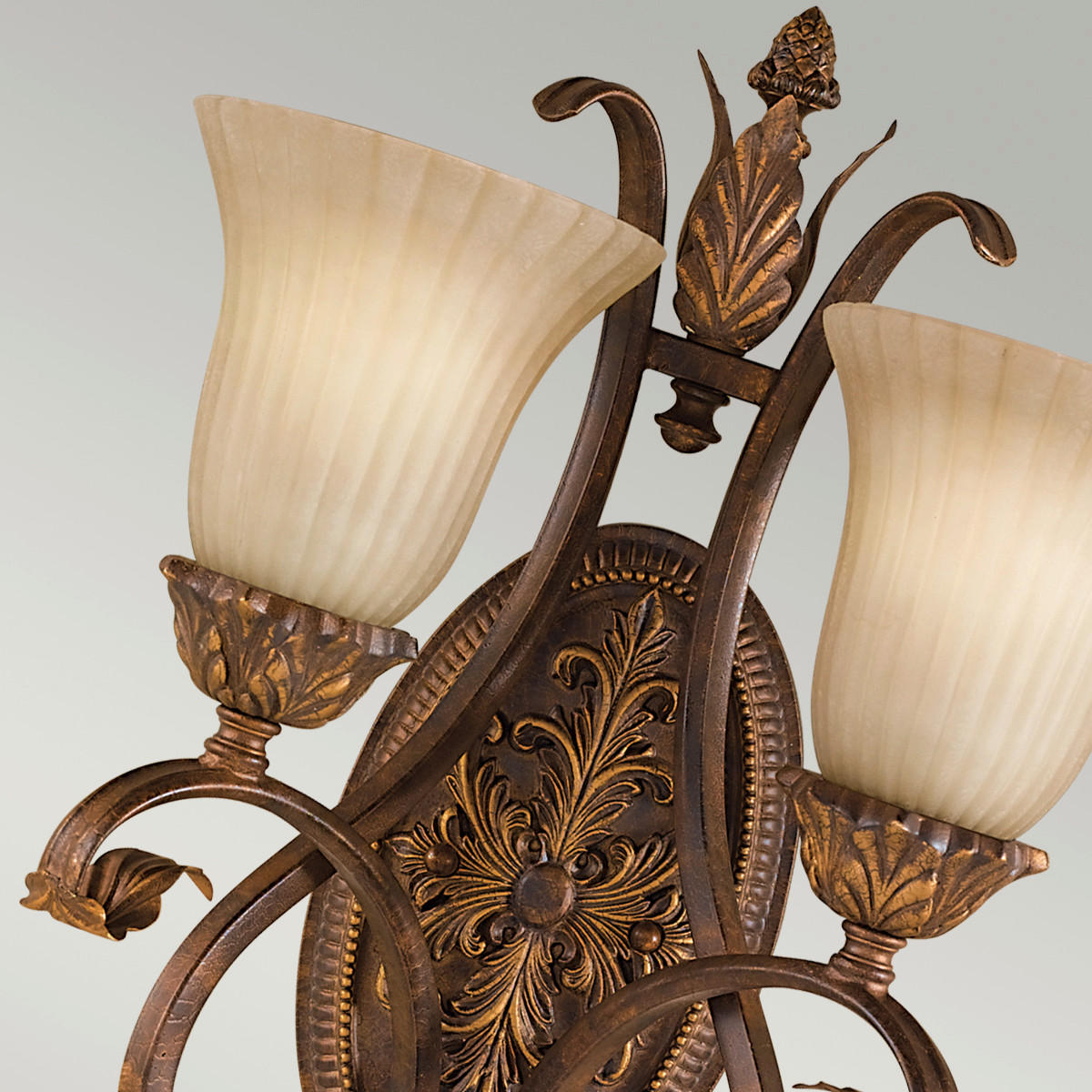WANDLEUCHTE 35,6/19,7/49,5 cm   - Rotbraun, KONVENTIONELL, Glas/Metall (35,6/19,7/49,5cm) - Elstead Lighting