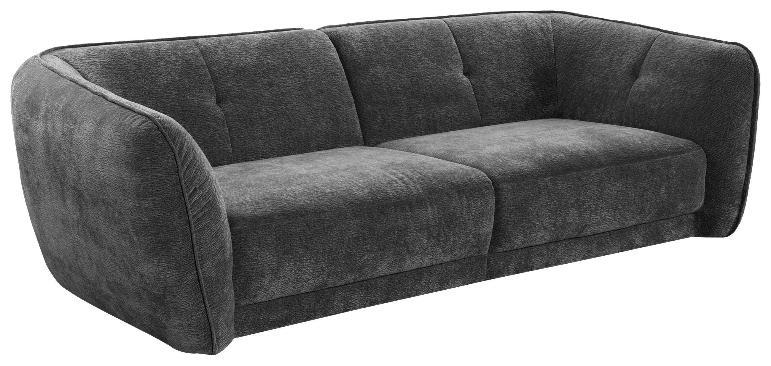 BIGSOFA Chenille Grau  - Schwarz/Grau, KONVENTIONELL, Kunststoff/Textil (290/86/121cm) - Cantus