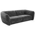 BIGSOFA Chenille Grau  - Schwarz/Grau, KONVENTIONELL, Kunststoff/Textil (290/86/121cm) - Cantus