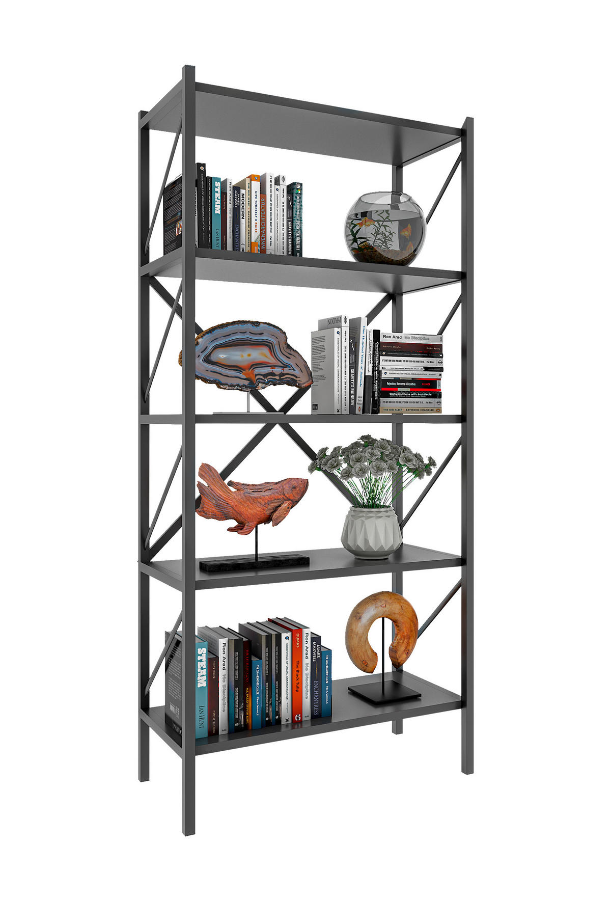 REGAL Anthrazit  - Anthrazit, MODERN, Holzwerkstoff (66/160/34cm) - MID.YOU