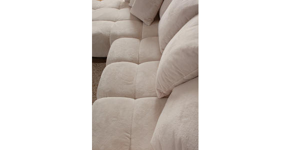 ECKSOFA Beige Plüsch Zierkissen, Rückenkissen, Rücken echt  - Dunkelbraun/Beige, KONVENTIONELL, Holz/Textil (190/288cm) - Carryhome