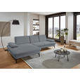 ECKSOFA in Chenille, Mikrofaser Blaugrau  - Blaugrau/Schwarz, Design, Textil/Metall (157/299cm) - Dieter Knoll