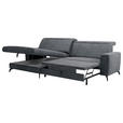 ECKSOFA inkl. Funktion Grau Cord  - Schwarz/Grau, KONVENTIONELL, Textil/Metall (178/290cm) - Cantus