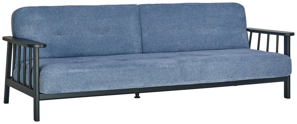 SCHLAFSOFA  in Flachgewebe Blau  - Blau/Anthrazit, MODERN, Holz/Textil (232/79/97cm) - Niels Andersson