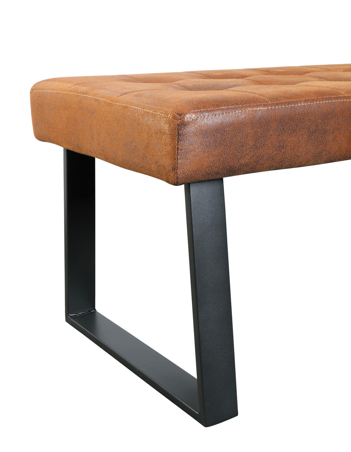 SITZBANK 140/49/48 cm Webstoff Braun  - Schwarz/Braun, MODERN, Textil/Metall (140/49/48cm) - MID.YOU