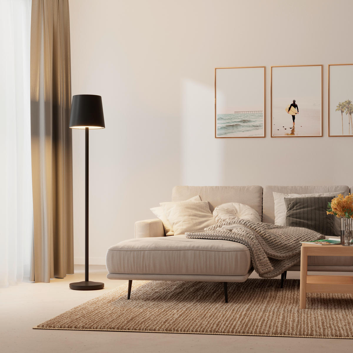 SOLARLEUCHTE  - Schwarz, Design, Kunststoff/Metall (28/149cm) - Ambia Garden