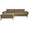 ECKSOFA in Webstoff Olivgrün  - Eichefarben/Olivgrün, Design, Holz/Textil (175/282cm) - Carryhome