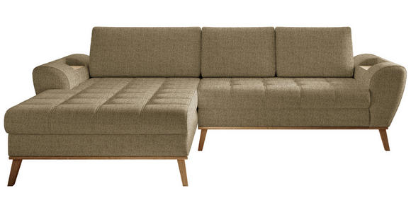 ECKSOFA in Webstoff Olivgrün  - Eichefarben/Olivgrün, Design, Holz/Textil (175/282cm) - Carryhome