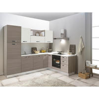 ECKKÜCHE 270/195 cm  in Creme, Eiche grau  - Eiche grau/Magnolie, LIFESTYLE, Holzwerkstoff/Kunststoff (270/195cm) - MID.YOU